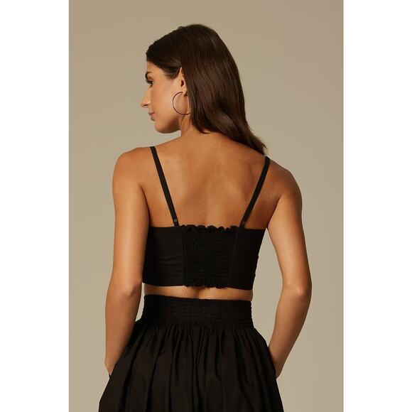 Santicler Daria Cropped Bralette Top in Black 0 XS - Picture 4 of 5